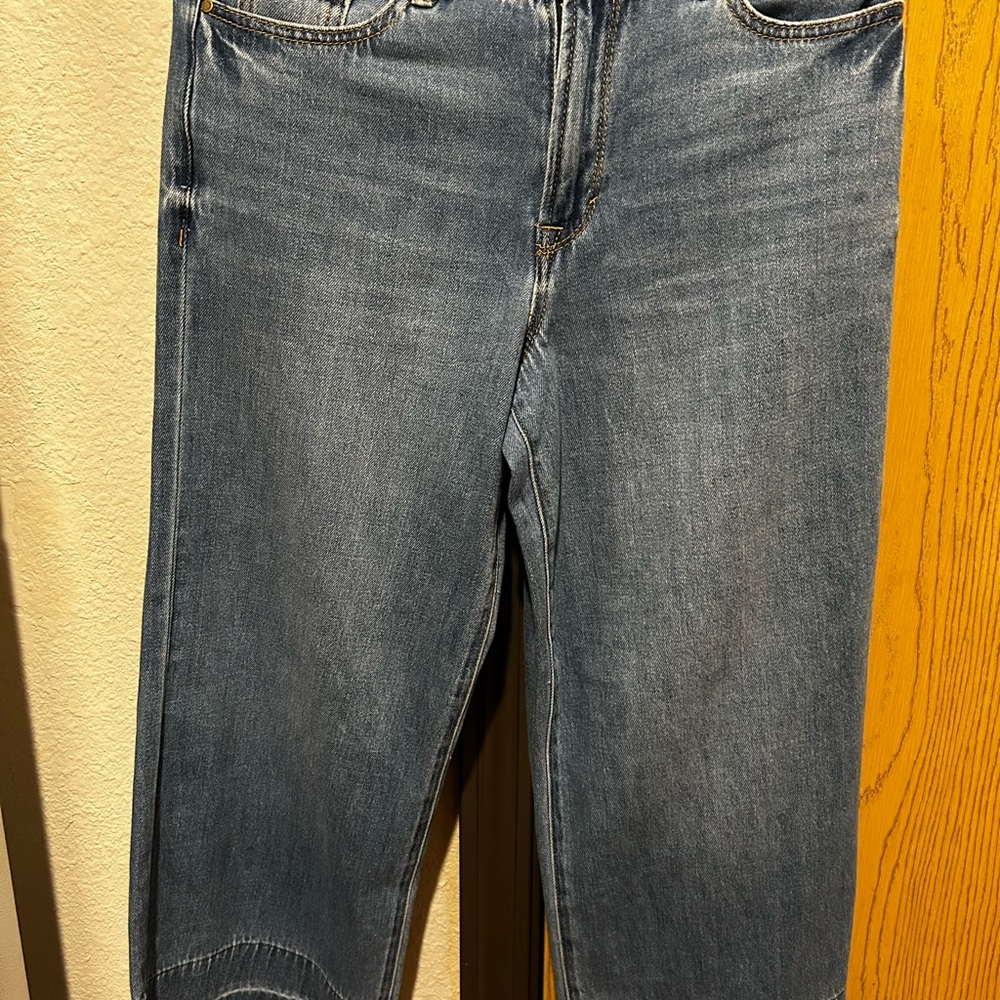 Kensie Women's High Rise Wide Leg Jeans in Denim Blue